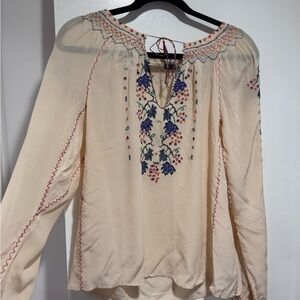 Embroidered Cream Blouse